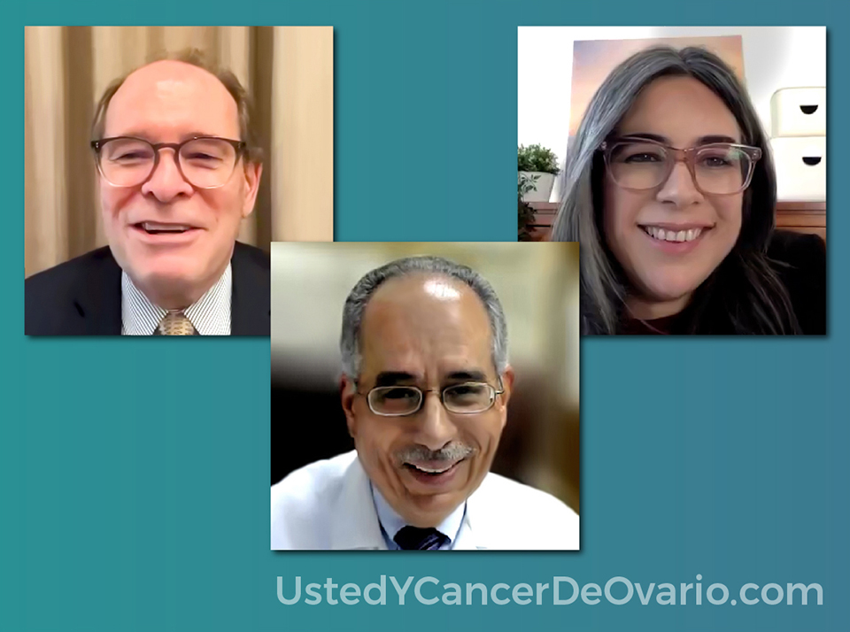 Observe a un panel de expertos especialistas en cáncer de ovario discutir sobre temas y preguntas de interés de las pacientes